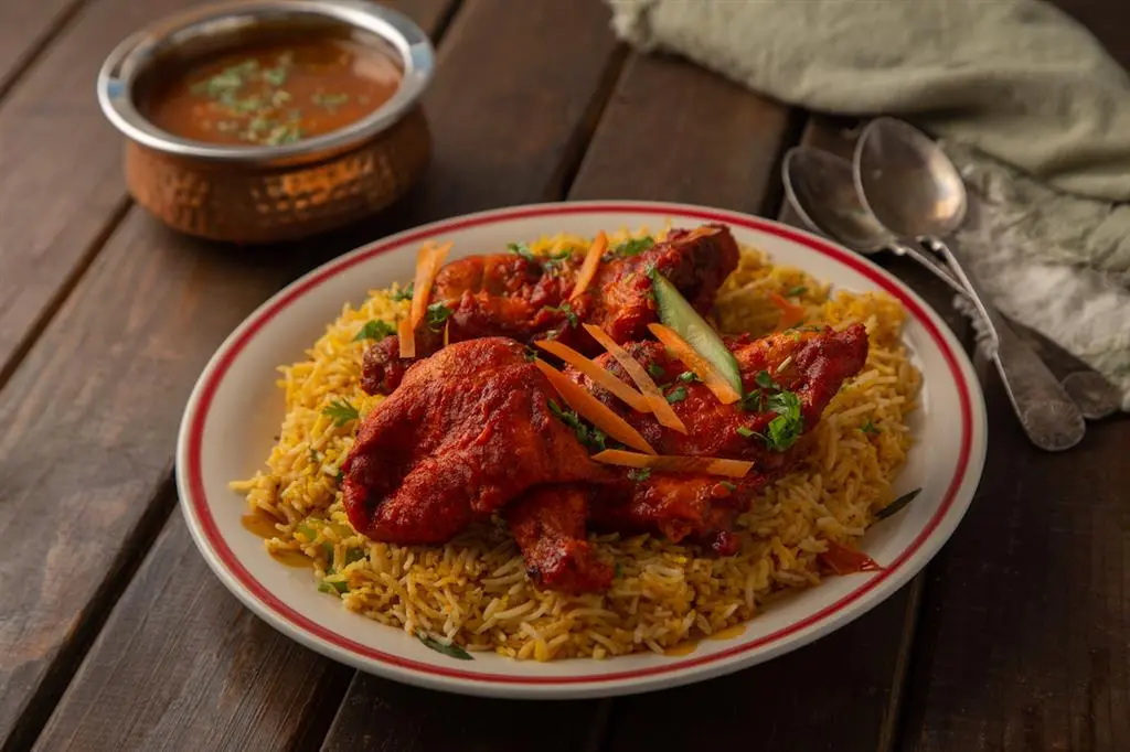 Fried half chicken with Rice